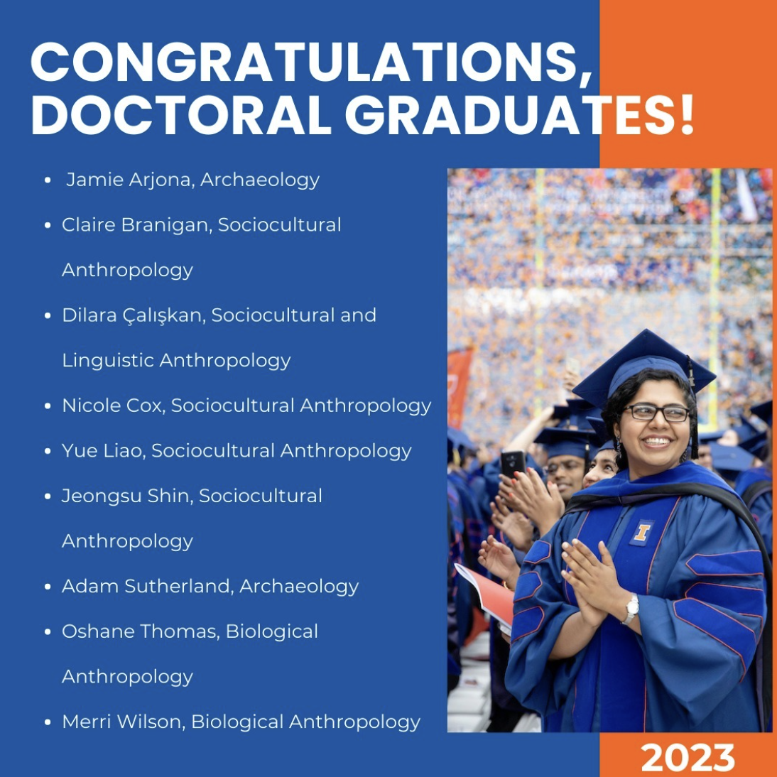 Congratulations, Doctoral Graduates! Department of Anthropology